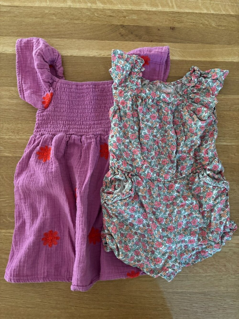 Toddler girls 2T Cat & Jack bundle romper and smocked dress